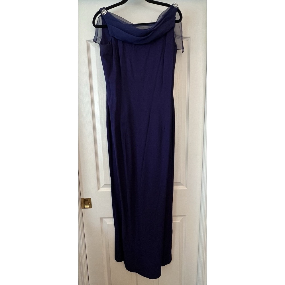 Vintage Scott McClintock Formal Dress 14 Large Purple Prom 90s Y2K Long Evening